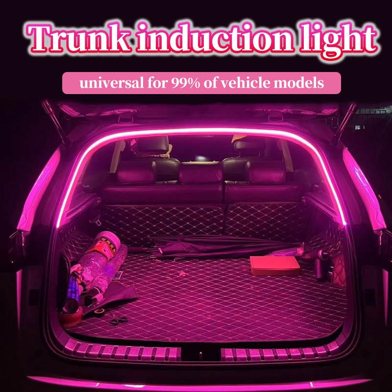 Luz de Maletero de Alto Brillo para Coche, Luz Ambiental, Decoración Interior, Tira de Luces LED Inalámbrica con Sensor Automático para Portón Trasero