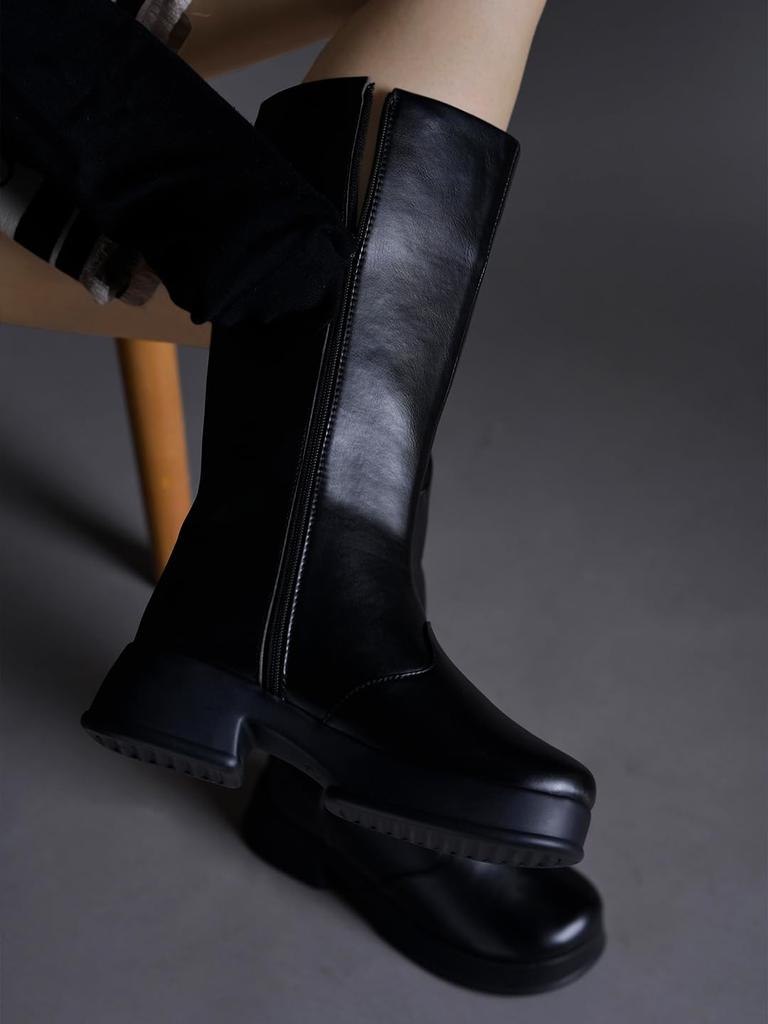 Shoetopia Stivaletti Corti da Donna con Tacco Chunky e Suola Antiscivolo, Comodi Stivaletti alla Caviglia alla Moda | Suola Morbida e Ammortizzata | Casual, per Feste e Invernali