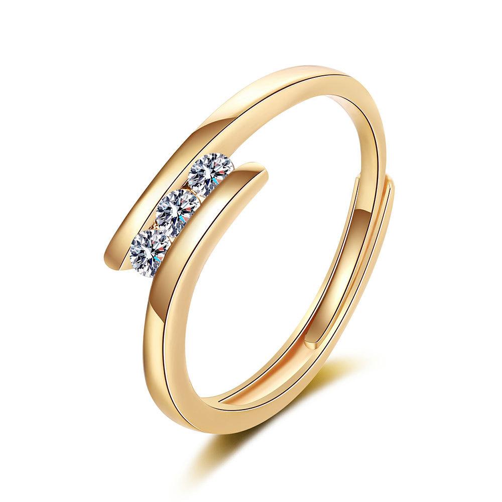 

Кільце Lindon Classic з мідного сплаву з цирконом. Жіночі ювелірні вироби. Весільний подарунок золотий