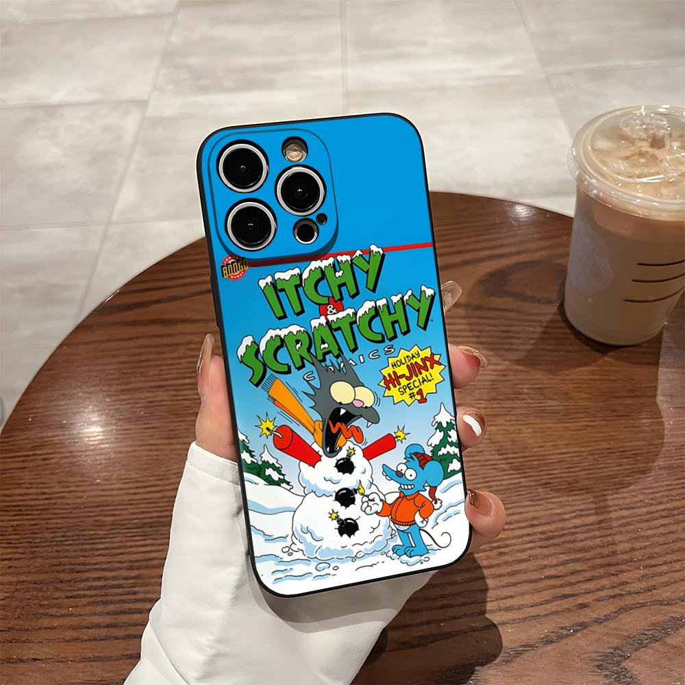 

ITCHY SCRATCHY Phone Case For 15 Pro Max Iphone 14 Pro Max 12 16 13 Pro 11 Xr X Xs 8 7 Plus Silicone Back Cover iPhone SE2020