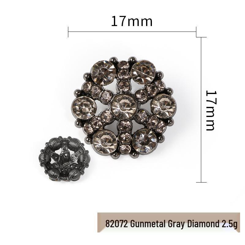 Luxury Rhinestone Metal Retro Buttons - Colorful Hollow Diamond Design with Alloy Base, Decorative Accessories