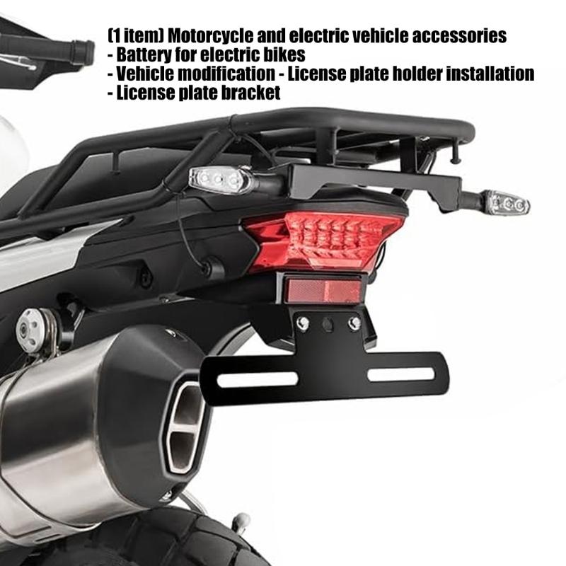 License Plate Mounting Bracket for Motorcycle Rear Plate Replacement, Metal Support Part for Electric Bike, 1 Piece