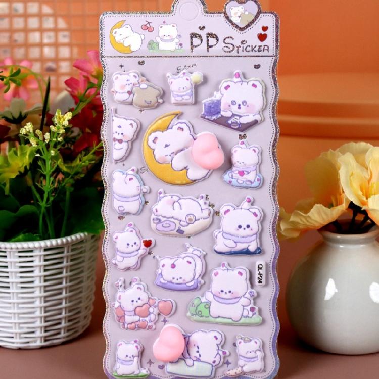 Reusing Tiny Sticker for Phone Case Notebook Handcraft Cute Puffier Sticker for Kids, 3D Design Sticker for Boys Girls