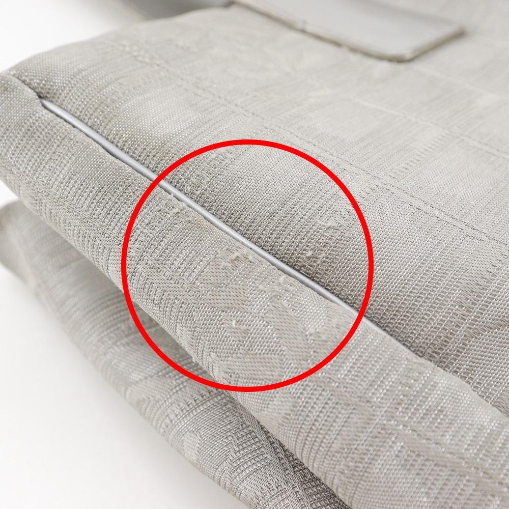 CHANEL Tote MM Tote Bag A15991 New travel line Silver Nylon canvas Women Used