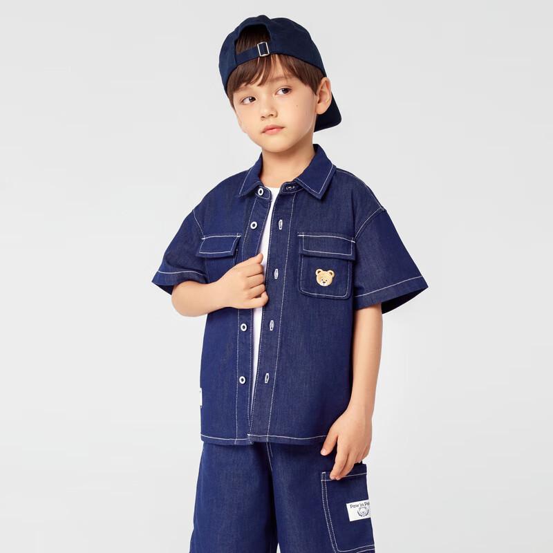 PawinPaw Boys  Cartoon Bear Loose Fit Short-Sleeve Polo Shirt 130