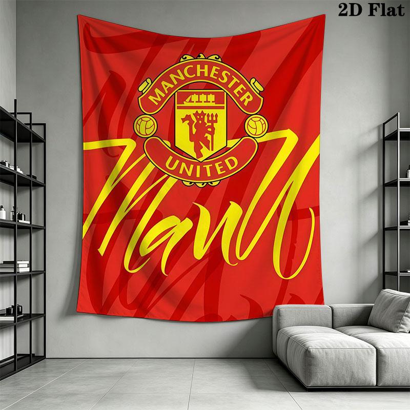 Man Utd H Wall Hanging Printed Fabric Blanket Decorative Tapestries for Bedroom Living Room Home Decor