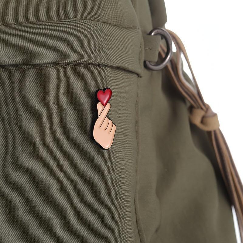 36pcs Cute Cartoon Finger Pins Accessories Than Heart Alloy Brooch Bulk Romantic Sign Language Brooches Lapel Badges Party Decor