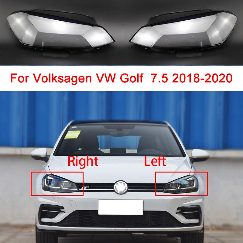 Car Headlight Lampshade For Volkswagen VW Golf 7.5  2018-2020 Transparent Cover Headlight Shell Lens HeadLight glass Left