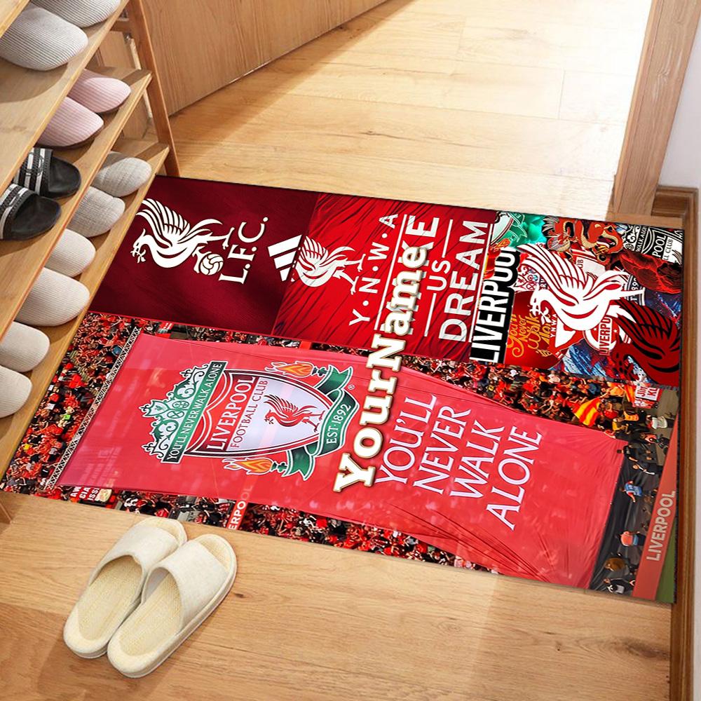 Liverpool Personalized Text Floor Mat Design for Foyer Study Room Decorate Room Dormitory Anti-slip Rug Office Home Decor