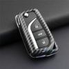 Carbon Fiber Flip Key Case Hard Shell Cover Accessories For Toyota Camry C-HR