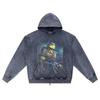 DTG Print Knitted Denim Zip-Up Hoodie Copy of LEONARDO Brother Print Zipper Hoodies  