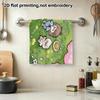 Cherry Blossom Picnic Cute Girl And Pig Quick Dry Towel, Soft Bathroom Towel
