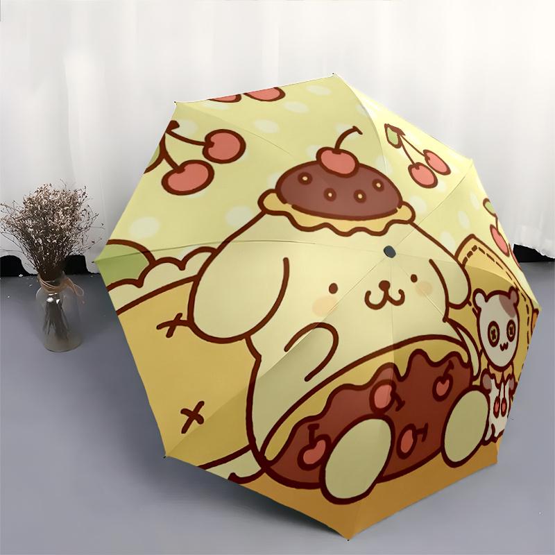 1pc Cherry Delight: Cute Umbrella with Cherry Print Automatic Opening/Closing Umbrella - Auto Open Close, Foldable Design, Outdoor Use, Gift for Fans