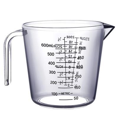 Plastový odmerný pohár 600ml Veľký kadič Odmerky Odstupňované poháre Odmerné nádoby na studené