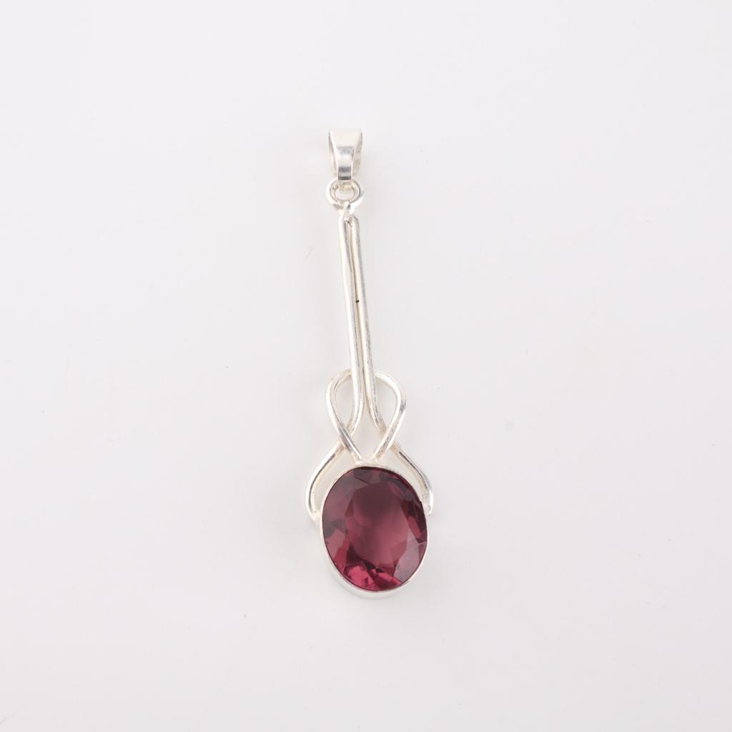 Rhodolite Gemstone 925 Sterling Silver Jewelry Handmade Pendant 1.79" For Gift PP-60-12