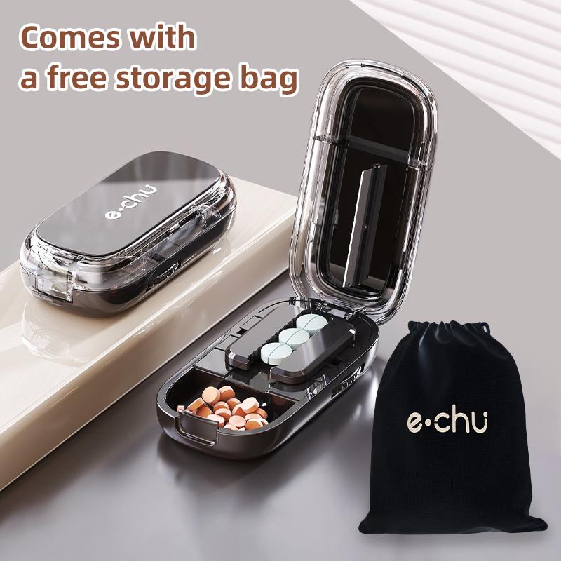Health Pills Case Quarter Pill Cutter Storage Box Portable Medicine Tablet Medicine Dustproof Divider for Small Pills and Large