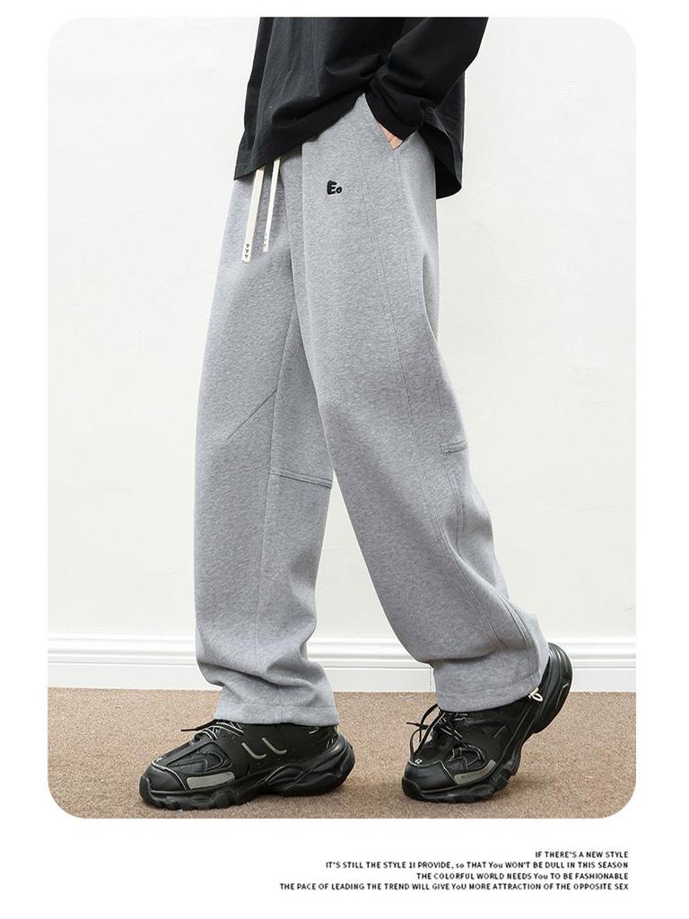 Men's Heavyweight Fleece-Lined Casual Sweatpants for Autumn & Winter