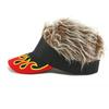 Autumn Winter Hat Men Women Wig Hat Funny Hat Cap Embroidered Flame Baseball Cap