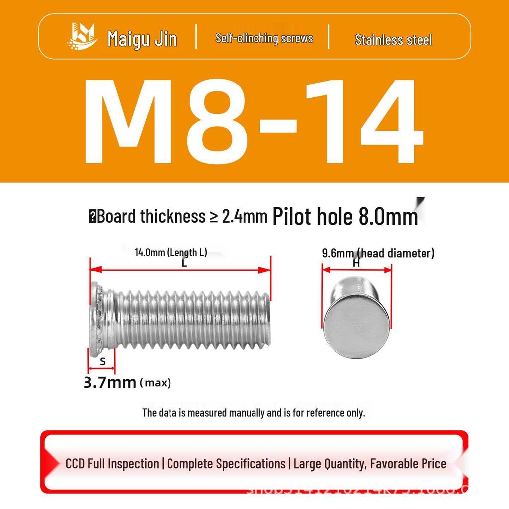 304 Stainless Steel Pressure Plate Cylindrical Head Rivet Screw (FHS-M2 M2.5 M3 M4 M5 M6 M8 M10)