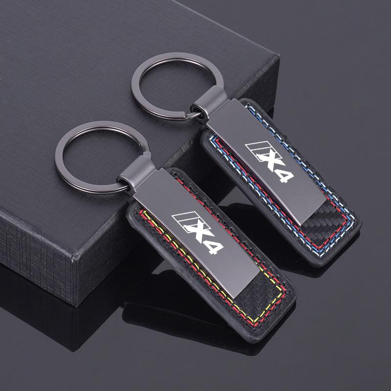 Zinc Alloy Leather Car Emblem Keychain Keyring Key Chain Gift Anti-loss Pendant For BMW X1 X2 X3 X4 X5 X6 X7 Styling Accessories mkcp79