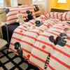 Small Clear Four-piece Set of Washed Cotton Sheets, Quilt Cover Three-piece Set of Bedding