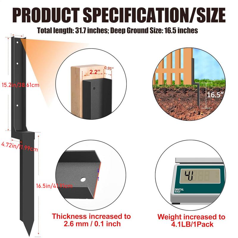 Sturdy Fence Support Stake Fence Repair Stake Replacement Thickened Quick Easy Metal Spikes Heavy For Repairing Lawn Protection
