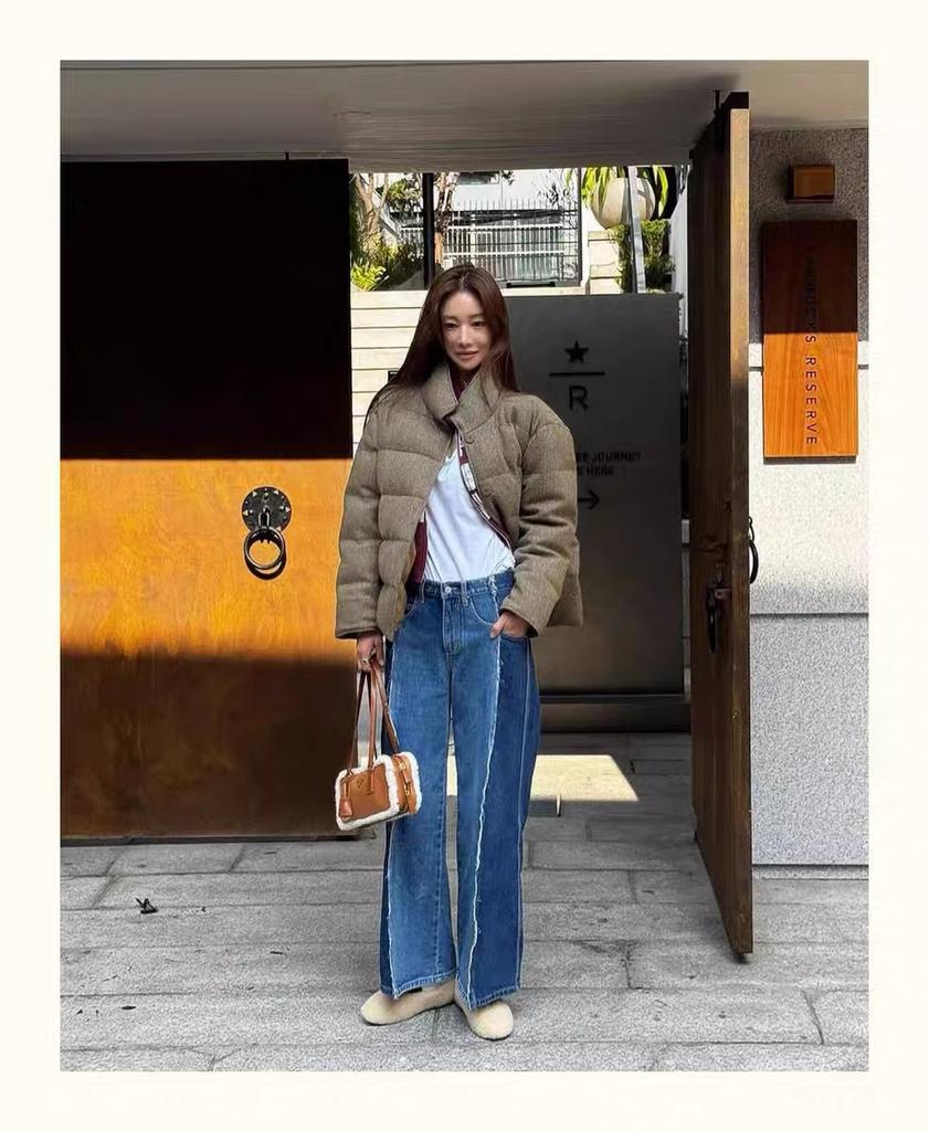 Niche design leather flat-soled lamb wool single shoes autumn and winter versatile casual cashmere beanie shoes