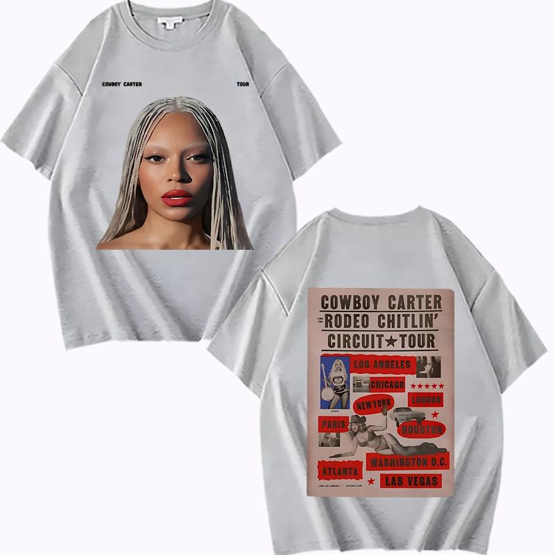 Beyoncé Cowboy Carter Tour 2025 TShirt Men Women Oversized 100% Cotton Hot Sale Short Sleeve Summer Print Unisex Plus Size Tops