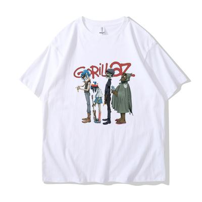 Groupe de musique Gorillaz PUNK ROCK t-shirt hommes femmes été 90s col rond coton à manches courtes T-shirts vêtements Vintage Y2K vêtements t-shirt