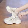 Summer Hollow Breathable Dad Shoes Women's Thick-soled Soft-soled Sports Shoes and White Sneakers