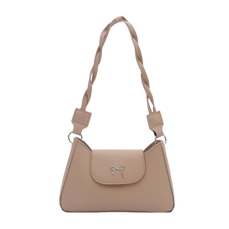 fashionable retro largecapacity summer new textured casual bow crossbody underarm small square bag woman