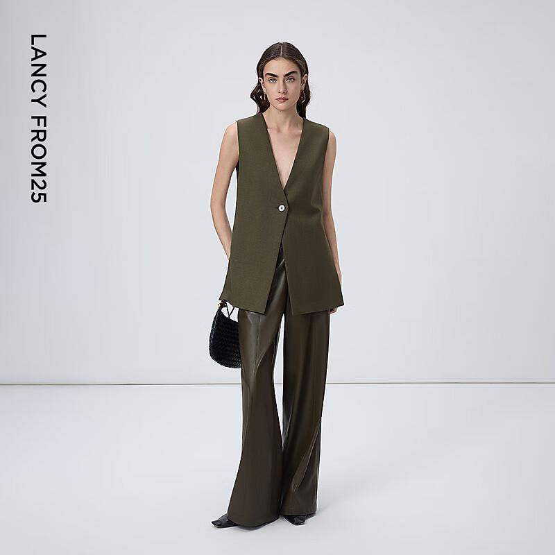 LANZI Wool Blend V-Neck Business Vest