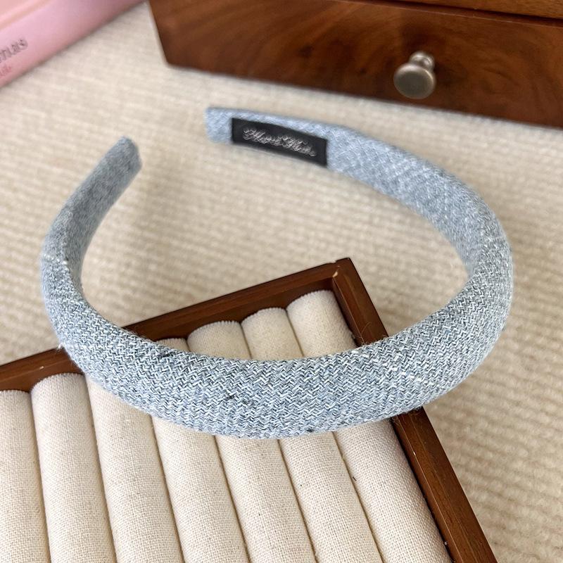Autumn New Small Fragrant Style Tweed Plaid Sponge Headband for Woman Girls Elegant Hair Hoop Hair Band Fashion Hair Accessories