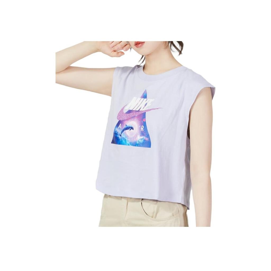 Nike Alphabet Print Breathable Sleeveless Vest Women Tops Purple FD1215-536