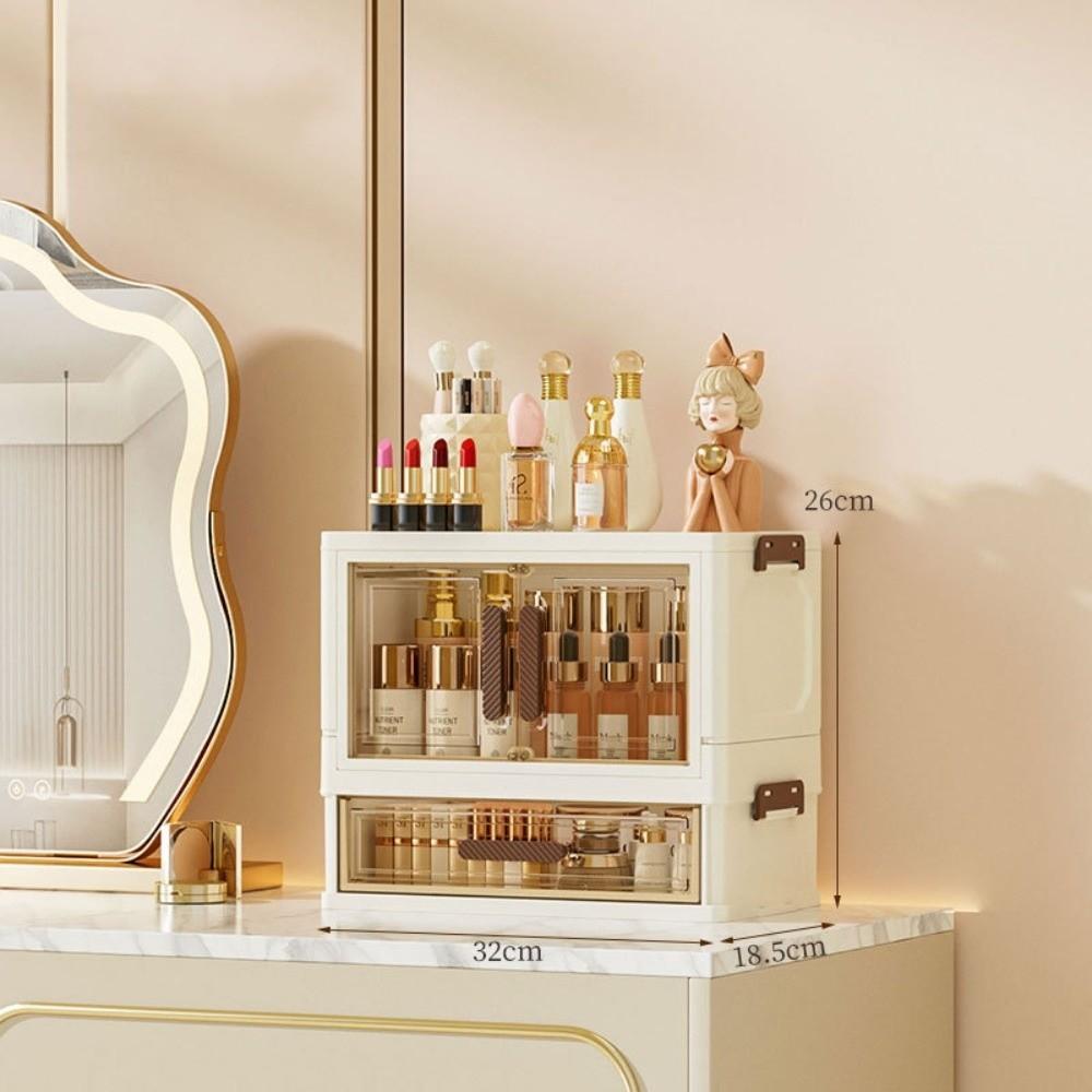 

Double Door Cosmetic Storage Box Plastic Sundries Organize Cabinet New Plastic Storage Box Home A