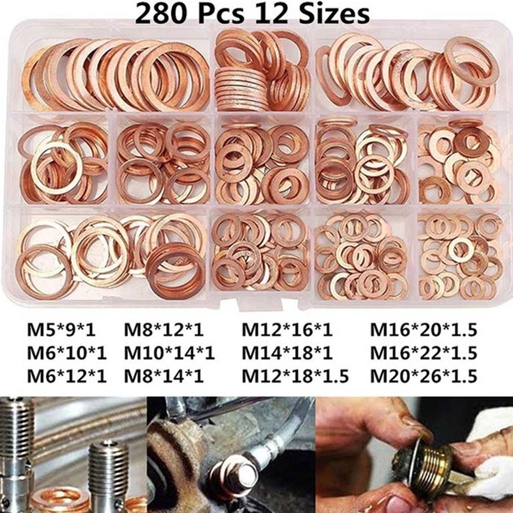 Copper Sealing Washers Metric M5 M6 M8 M10 M12 M14 M16 Flat Seal Washer