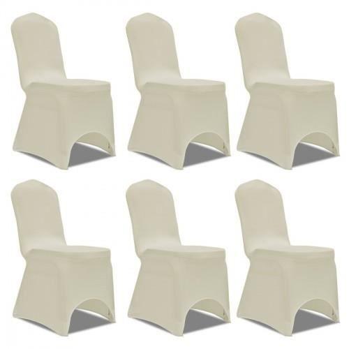 Housse de chaise - Crème - 6 pièces - Extensible - Lavable - Intérieur