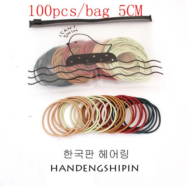 50/100PCS New Women Girls Candy Colors Nylon Basic Scrunchie Hair Tie Ponytail Hold Hair Rubber Bands Fashion Hair Accessories