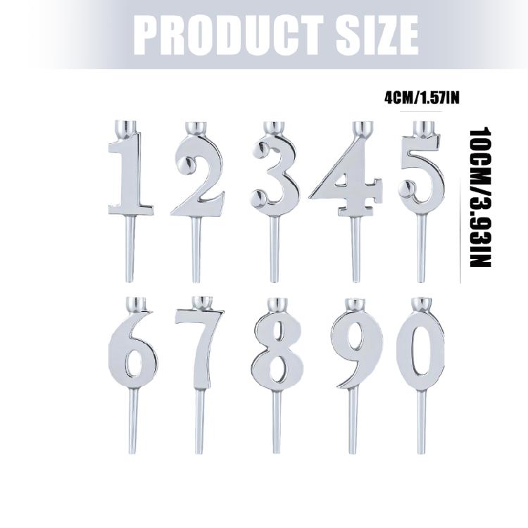 Birthday Number Candle Holders Set Reusables Digital Cake Toppers Decoration Numbers 0-9 Numeral Candle Holder