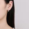 925 Sterling Silver Zircon Round Bead Threaded Stud Earrings, Women's Screw Twist-off Stud Earrings, Simple and Fashion