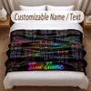 Monster Energy Printed Flannel Blanket Custom Name Text Soft Warm Throw For Bedroom Holiday Gift