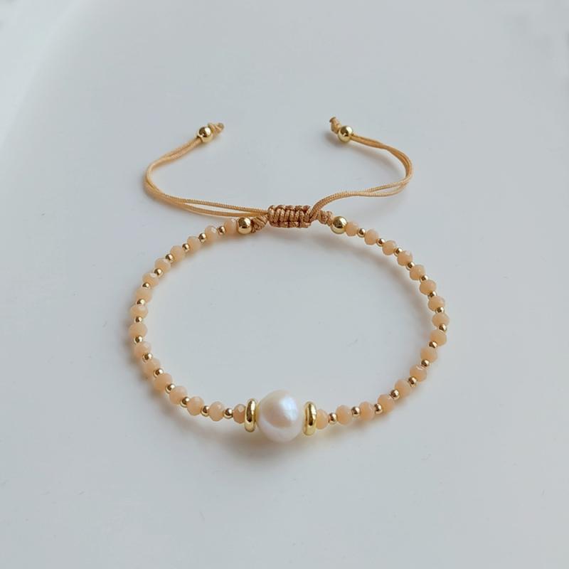 Faceted  Beaded Bracelet For Women  Natural Pearl Bracelets Jewelry Pulseras Femme Y2K Accessories