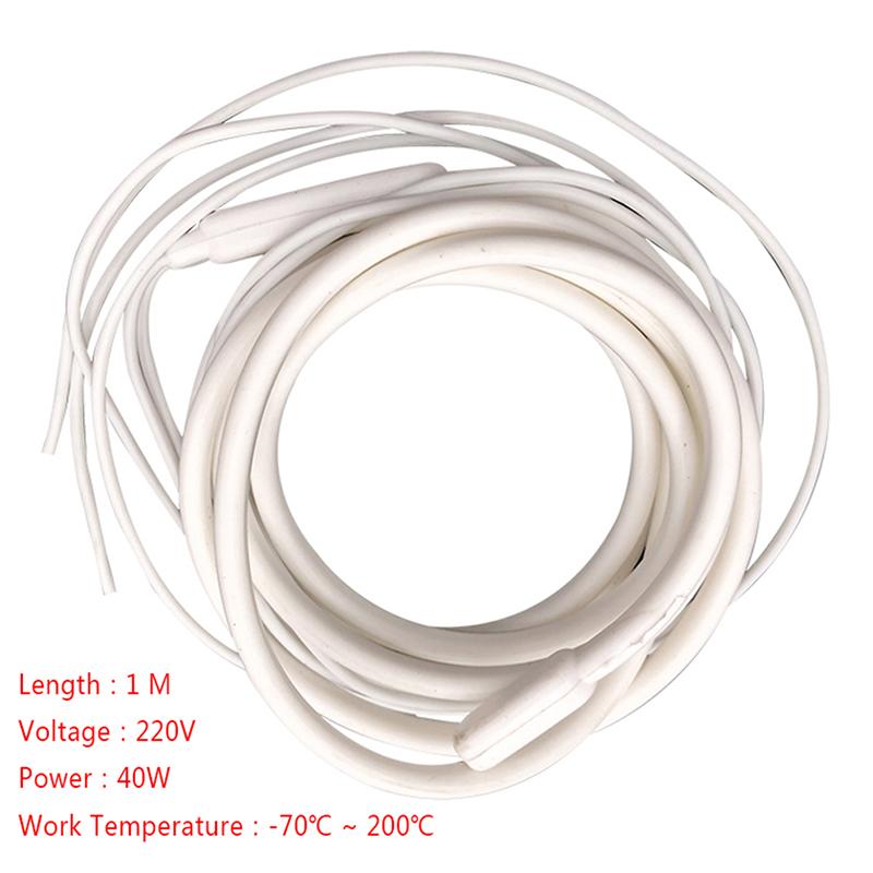 1 Meter 220V 70 Celsius 40W Waterproof Silicone Insulated Heater Wire Unfreezer For Drain-Pipe Electrical Wires