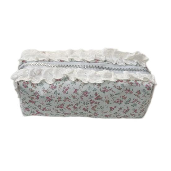 Girls Pencil Pouch Cute Floral Pencil Case Large Capacity Zipper Pen Bag Makeup Bag School Supplies for Students Girls Office Travel