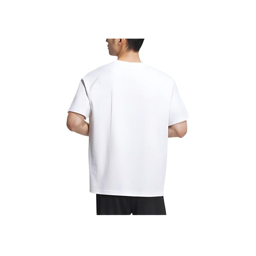 adidas Artist Collaboration Qi Baishi Series Casual Loose Fit Crew Neck Short Sleeve T-Shirt Men Tops White JF0791