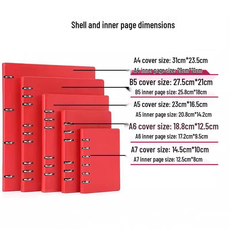 A5 Loose-Leaf Detachable Error Notebook with 6-Hole A4 Paper, Clip-On Shell, and A6 Inner Page Buckle Ring.