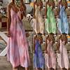 Women's Boho Floral Strappy Dress Oversized Maxi Kaftan For Summer Beach Parties