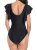 2024 Ruffle Swimsuit One Piece Sexy Straped Swimwear Women Padded Bathers Bathing Suit Female Swimming Summer Backless Beachwear