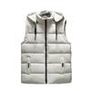 Men's Winter Trend Wear Loose Thick Down Cotton Clip Multi-pocket Solid Color Casual Hooded Vest Coat
