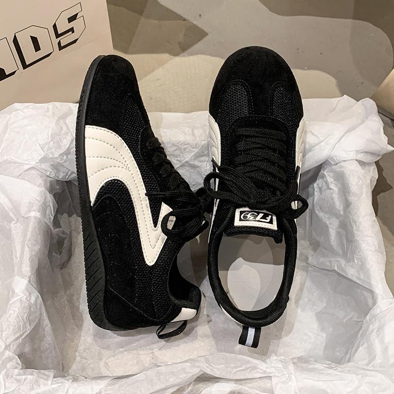 Red German training shoes women's 2025 new heightening platform sports shoes breathable mesh casual board shoes soft-soled Forrest Gump shoes